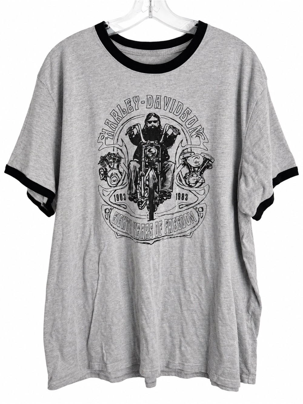 Harley-Davidson 3XL Gray Ringer Motorcycle Graphic Tee